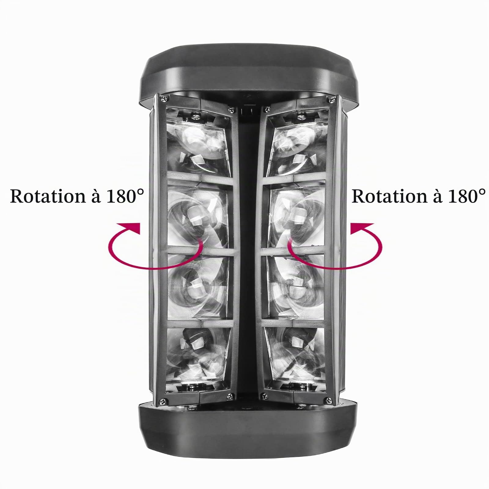 8x3w RGBW Lyre Led Luminaires à Tête Rotative Dmx512 Lumière de Scène à Tête Mobile, Activation Sonore Moving Head Led Beam Disco Lumière D'araignée, Jeux de Lumiere Soiree Dj pour Noël Fête Halloween