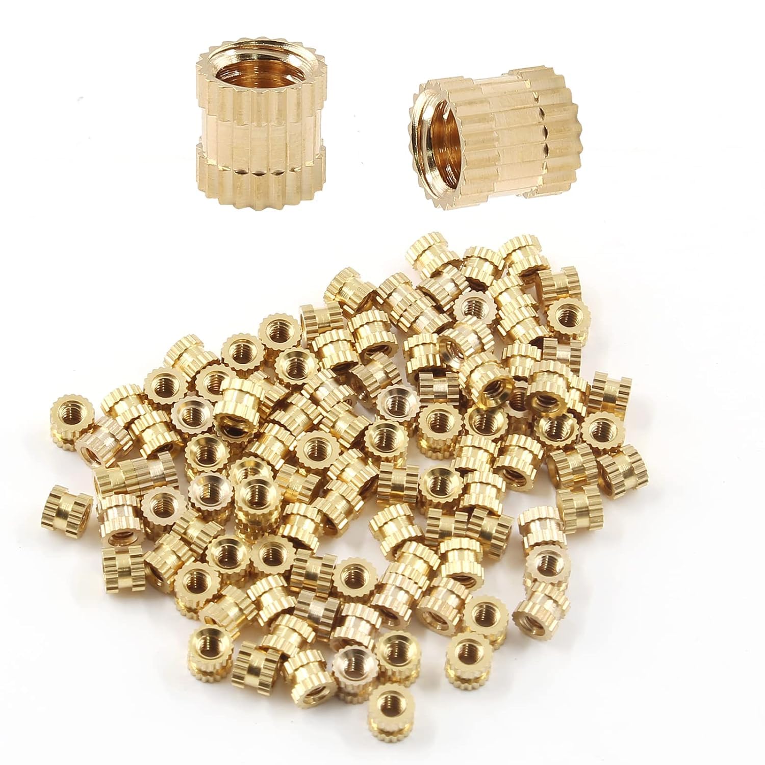 BRASS WAREHOUSE – M2 x 4mm L x 4mm OD, Brass Heat Set Insert Nut Knurled Nuts Threaded Female For Molding, 3D Printing, 10 Pcs-picture-12