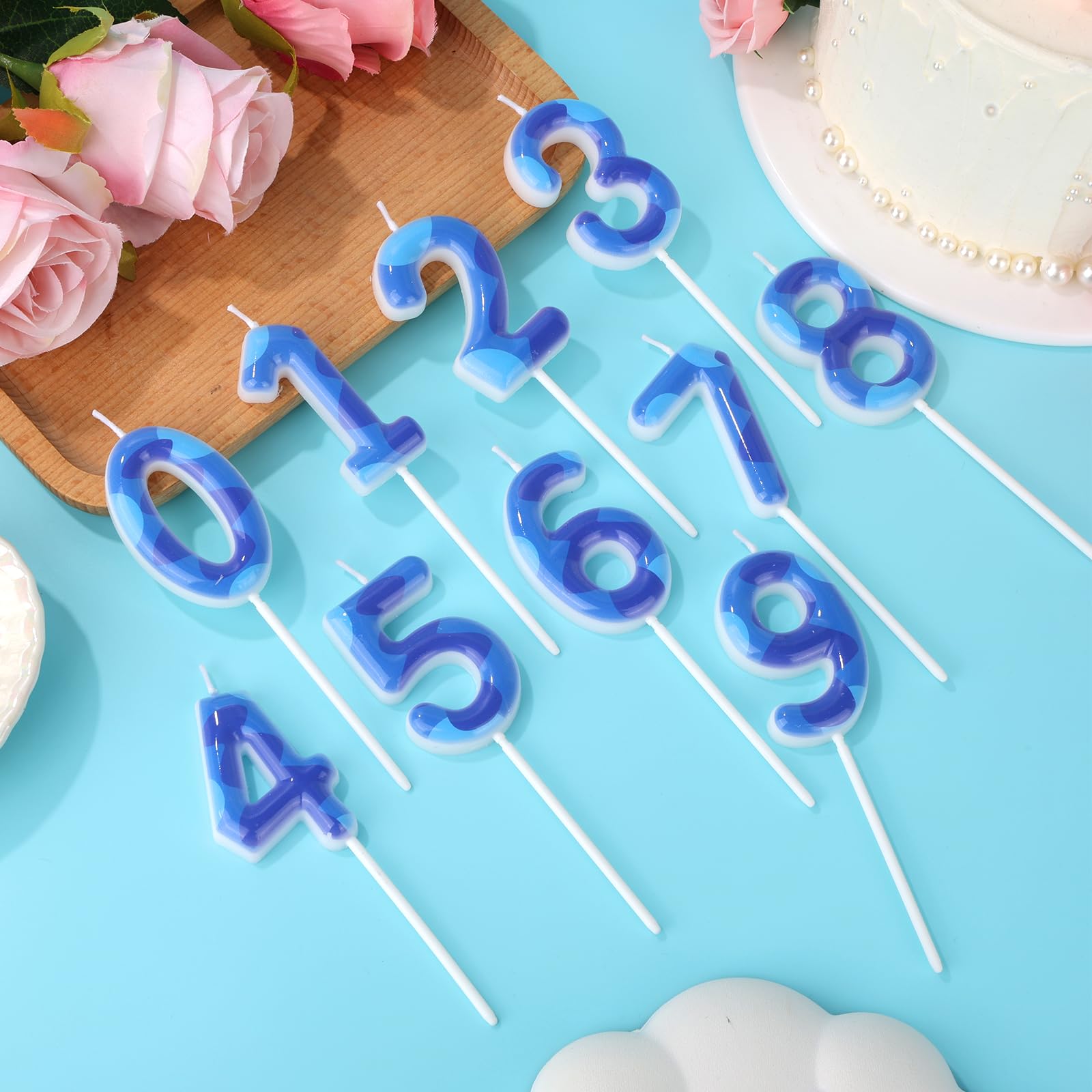 Colorant Bougie Bougie Chiffre 4 Anniversaire Thème Neige - Décoration Gâteau Fête Hivernale - Blanc Brillant Accessoire Fête Numérique