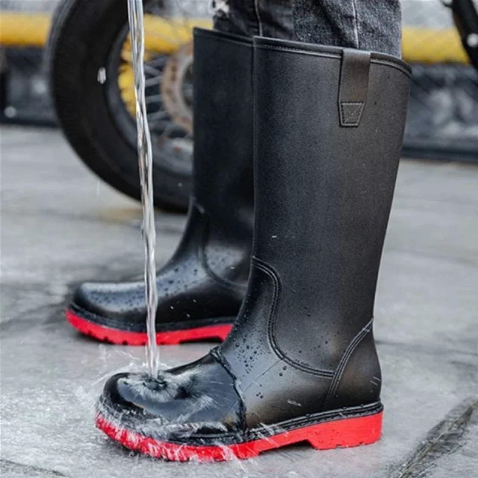 Regenschuhe Herren Herren Regenstiefel Outdoor Gummi Männliche Schuhe Galoschen for die Stadt Niedrigen Absatz Wasserdicht Beständig(Black Shoes,43)