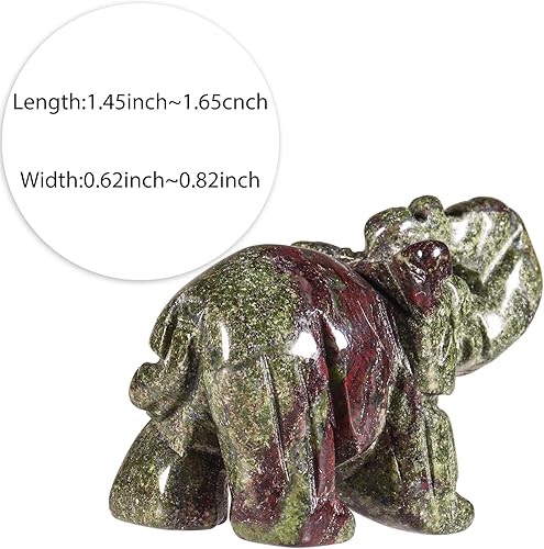 Vista 21 de Nupuyai Estatua de elefante de cristal curativo tallada a mano, escultura de escultura, manualidades, 1.5 pulgadas, opalita