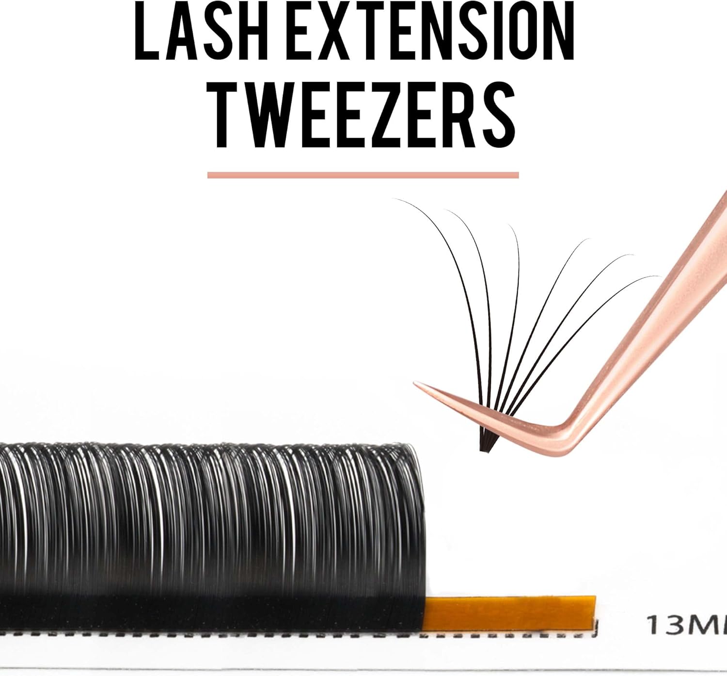 Fiber Tip Lash Tweezers For Eyelash Extension 4 Pcs Tweezers Professional Artist Tech Work Kit Tools,Best Volume Eyelash Lashes Extensions Precision Supplies Volume Boot 90 45 Degree(Rose Gold)