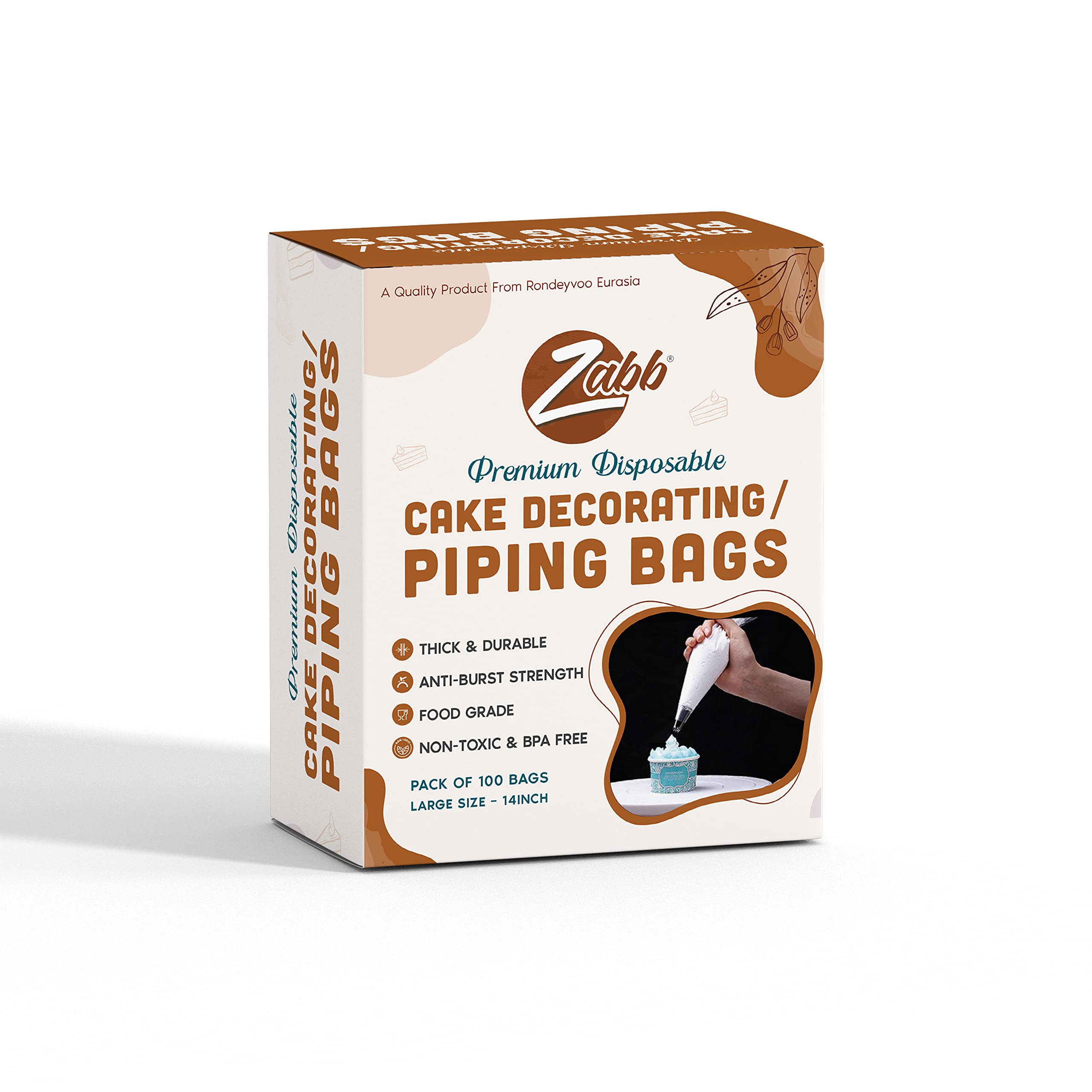 Buy Zabb Piping Bags Disposable Thickened 100 Pieces 14 Inch Large