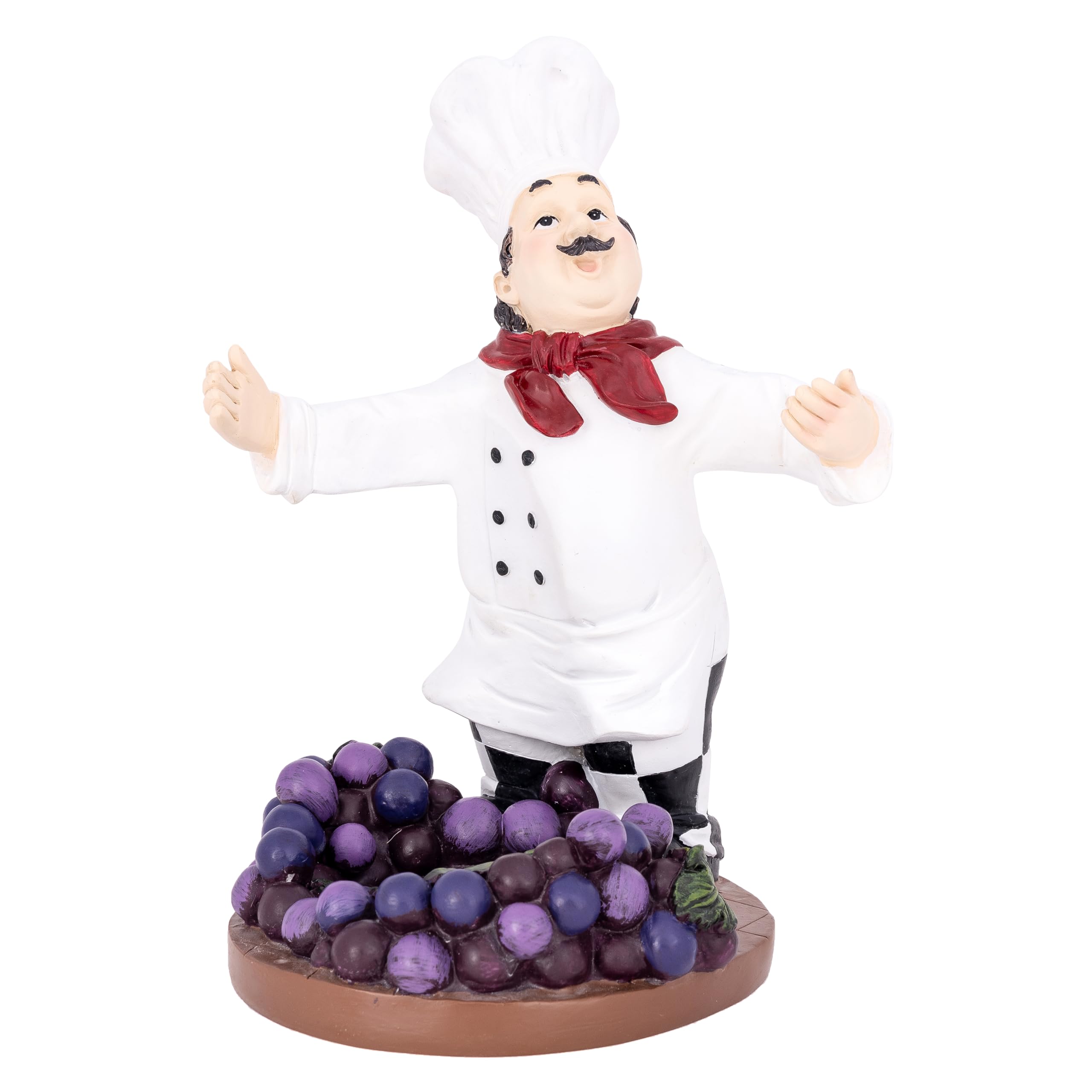 Metal BBQ Chef Wine Bottle Holder - Decorative Stand For 750ml Bottles (Charcoal Color)