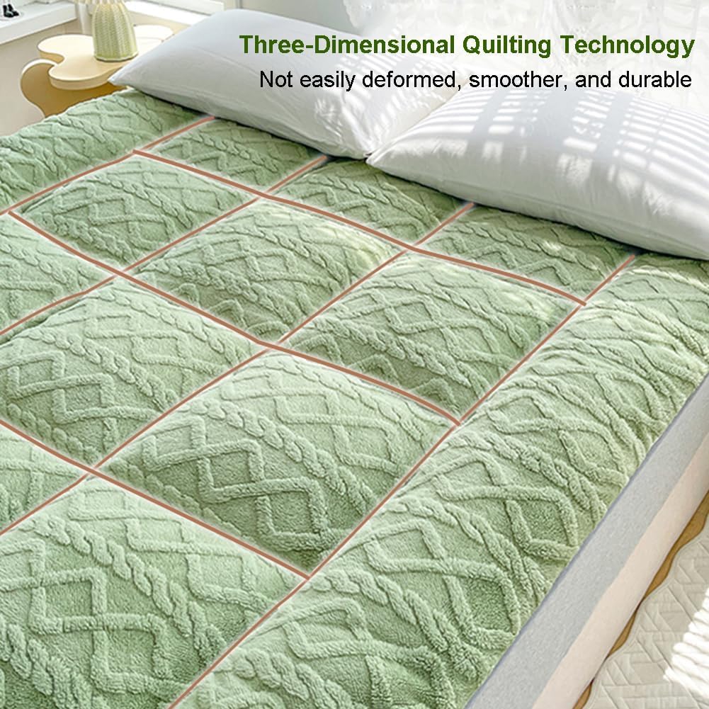 Dicke Futon-Bodenmatratze, Japanische Bodenmatratze, Faltbare Isomatte, Aufrollbare Tatami-Matte, Atmungsaktiv, Flauschig, Weich, Bodenliege, GäStebett (Color : A, Size : 59x79in (150x200cm))