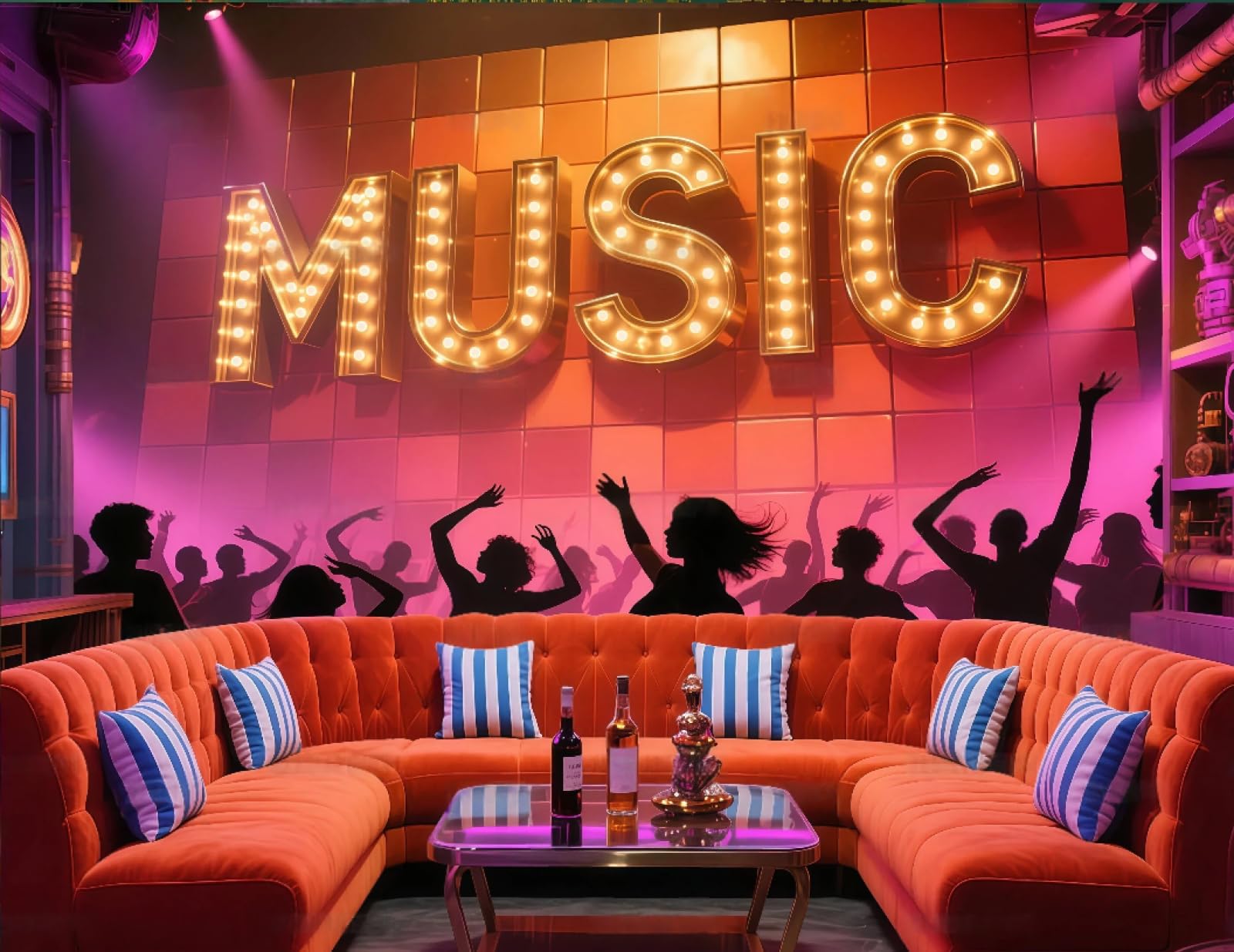 Rskjdghshd 3D Wallpaper Fashion Cool Music Dancing Trend Theme Bar Ktv Western Restaurant Background Wall Mural Afternoon Tea Coffee Shop Wallpaper,,250X175cm