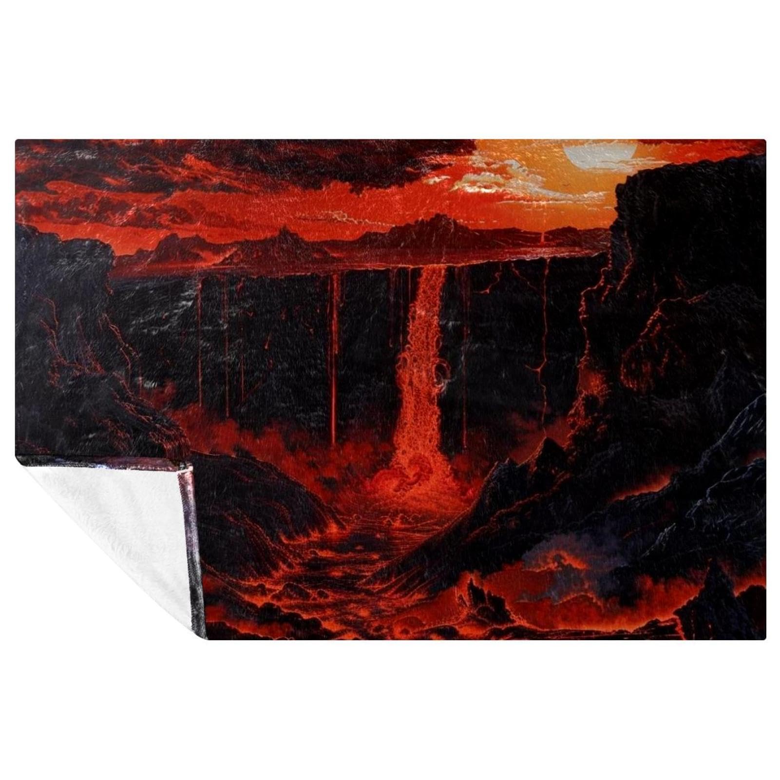 Couverture douce Lava Magma pour soirées cocooning au canapé ou pique-nique en plein air 150x100cm