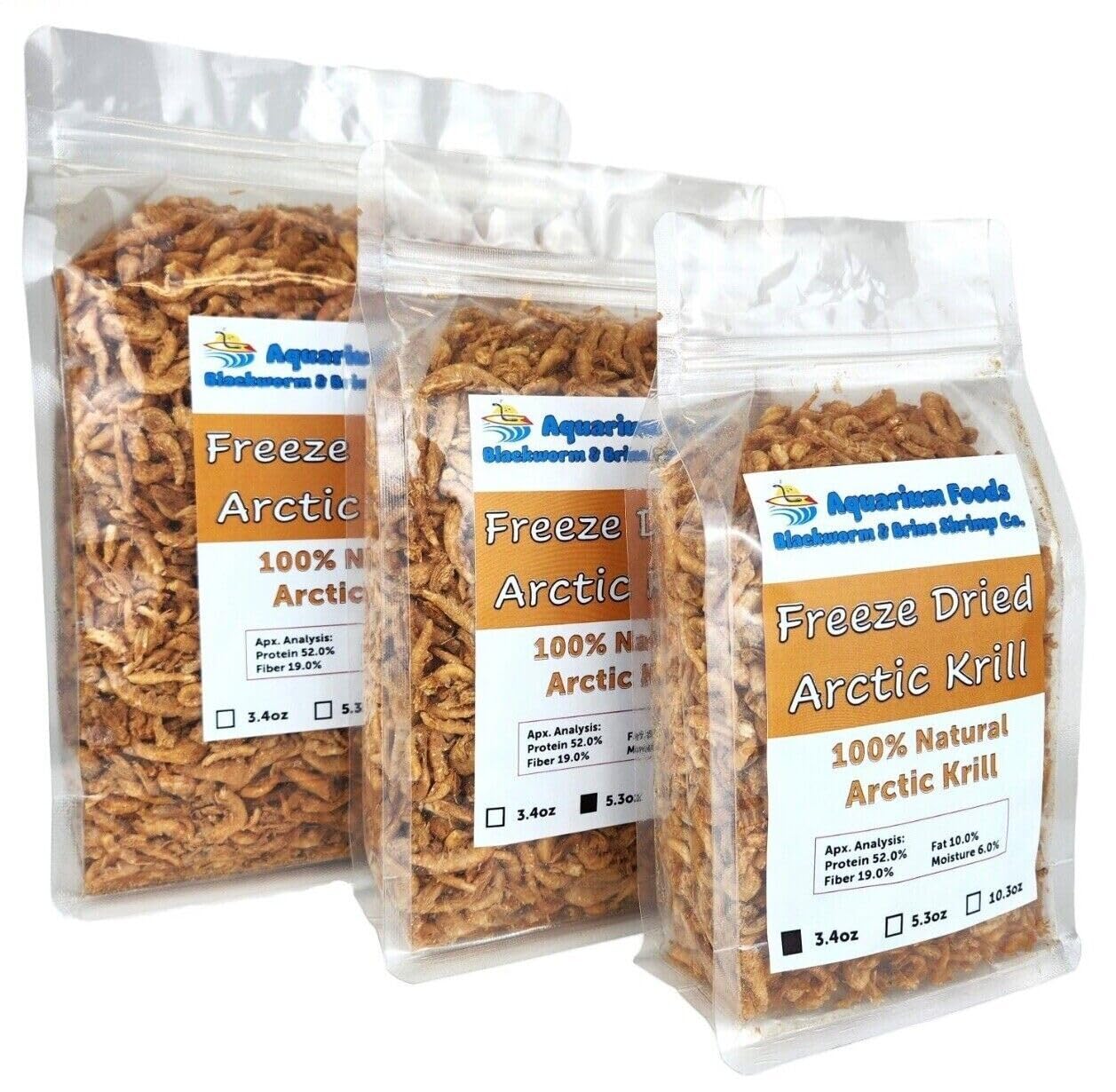 Aquatic Foods Inc Arctic Krill Floating Freeze Dried Krill for Tropical Fish Marine Fish Cichlids Catfish Pond Fish