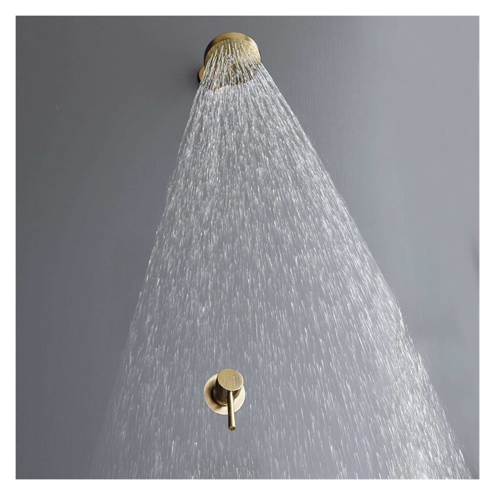 Ensemble de robinets de douche pluie encastré or brossé