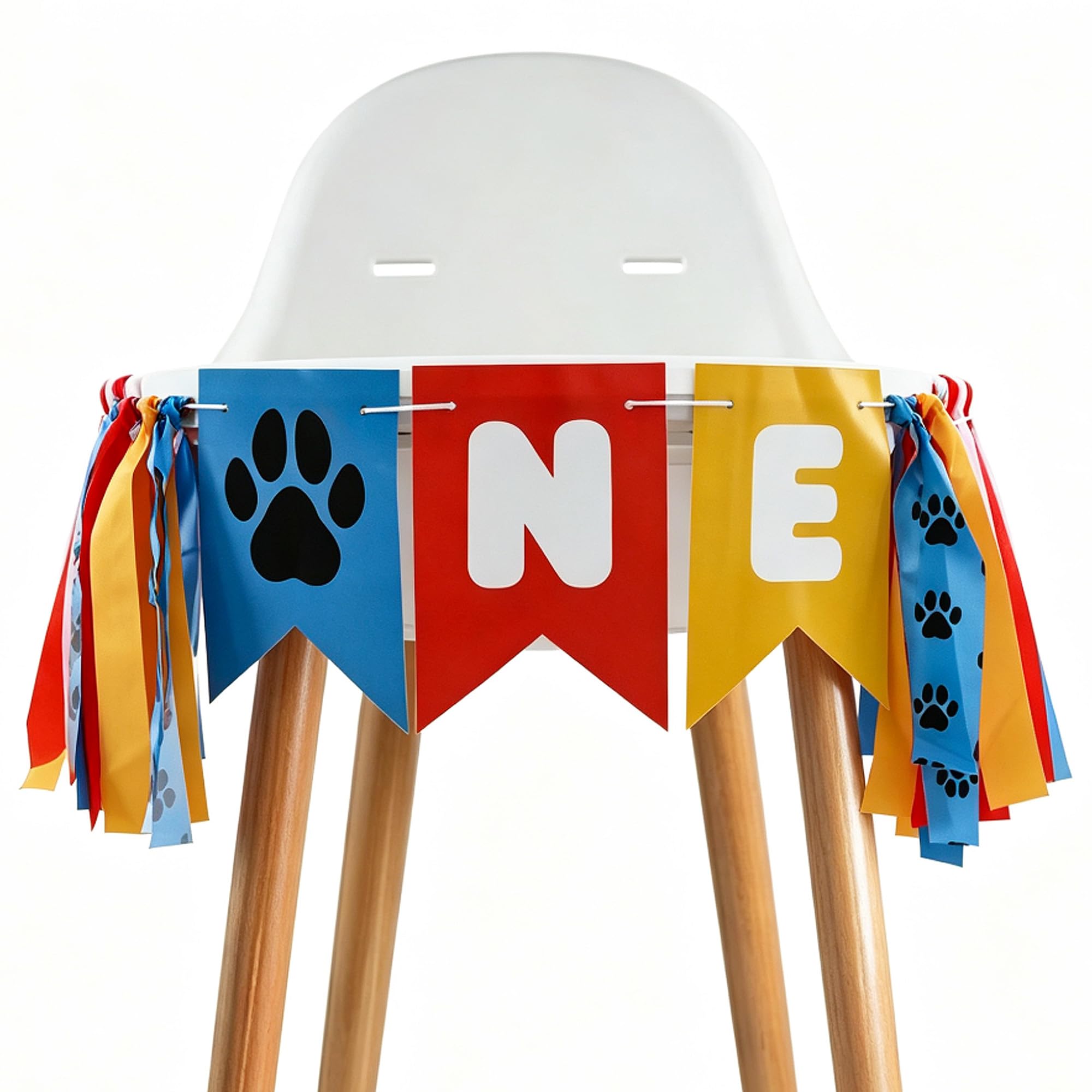 BEISHIDA Paw 1st Birthday High Chair Banner, Baby Shower Backdrop Decor