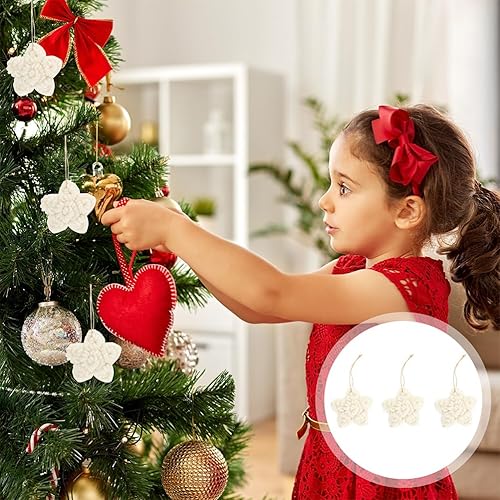 Miniatura 7 de 6 adornos de estrella para colgar en el árbol de Navidad, decoración elegante de manualidades para decoración festiva del hogar y accesorios de año