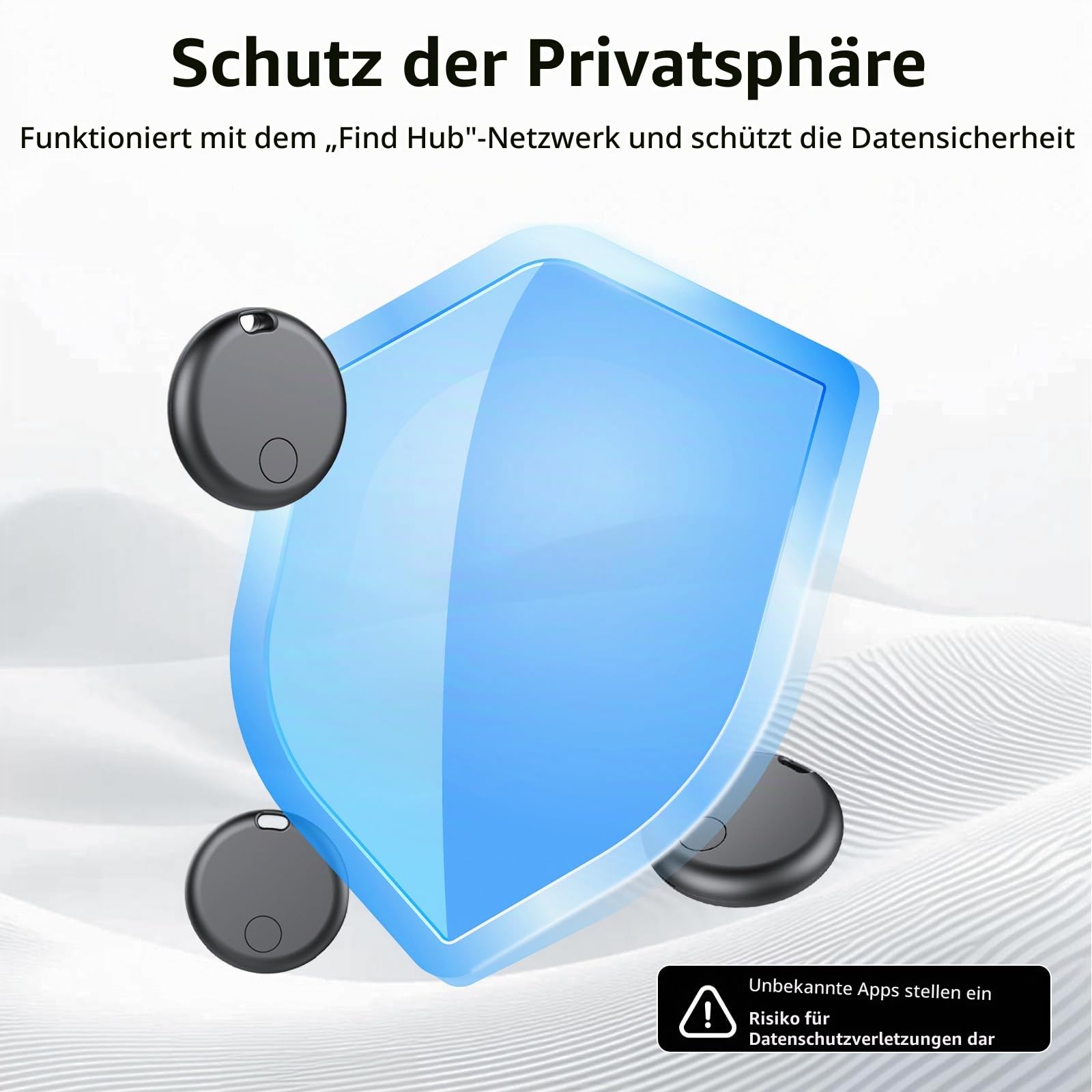 Smart Tracker Tag Android, Bluetooth Schlüsselfinder | kompatibel mit Google Find Hub (NUR Android), Air Tracker Tag Schlüsselanhänger für Koffer, Schlüssel, Gepäck (4er-Pack)
