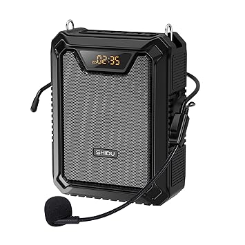 SHIDU M808 Portable Bluetooth Voice Amplifier IPX5 Waterproof 18W Loud Speaker 2500mAh Large Capacity Rechargeable Battery PA Systems Speaker for Teachers,Classroom, Meetings and Outdoors