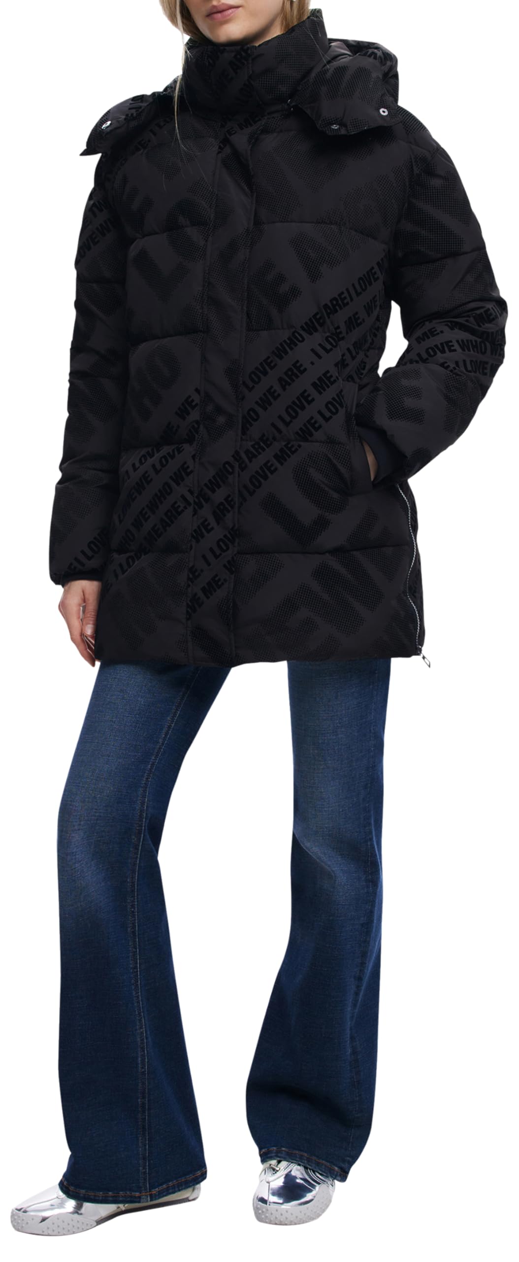 Desigual PADDED_CADERA_FLOCK, 2000 BLACK, M