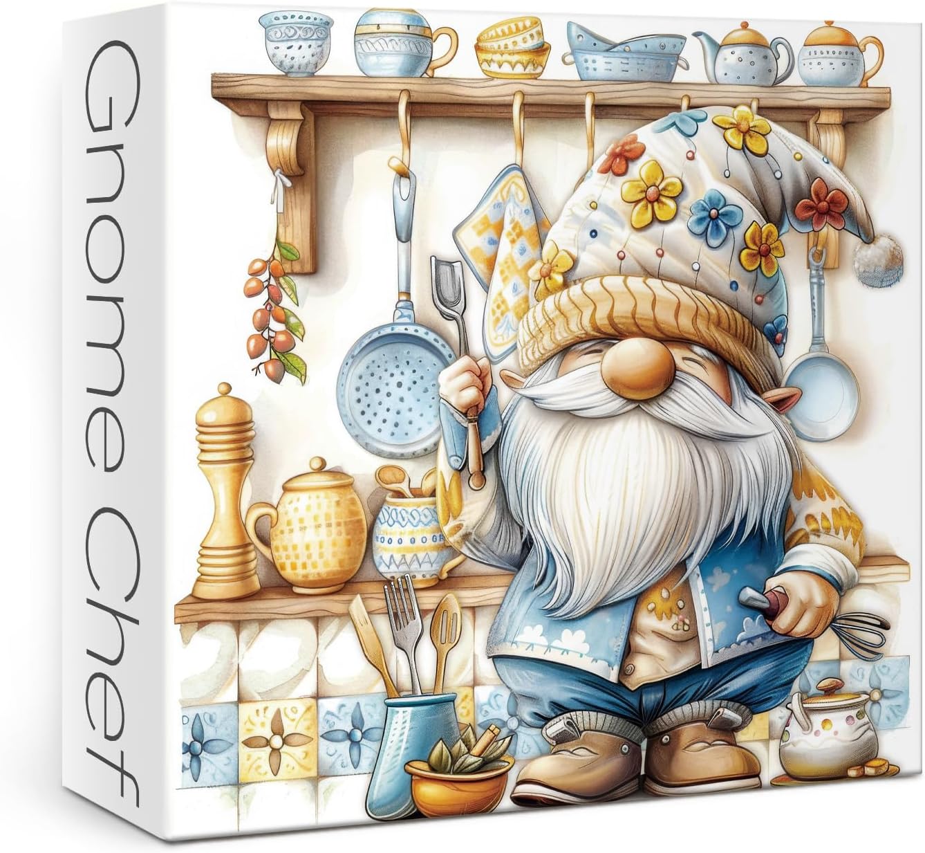 Cute Gnome Chef Puzzles for Adults 1000 Pieces. Funny Fantasy Elf Art Jigsaw Puzzles. Challenging Colorful Gnome Puzzles