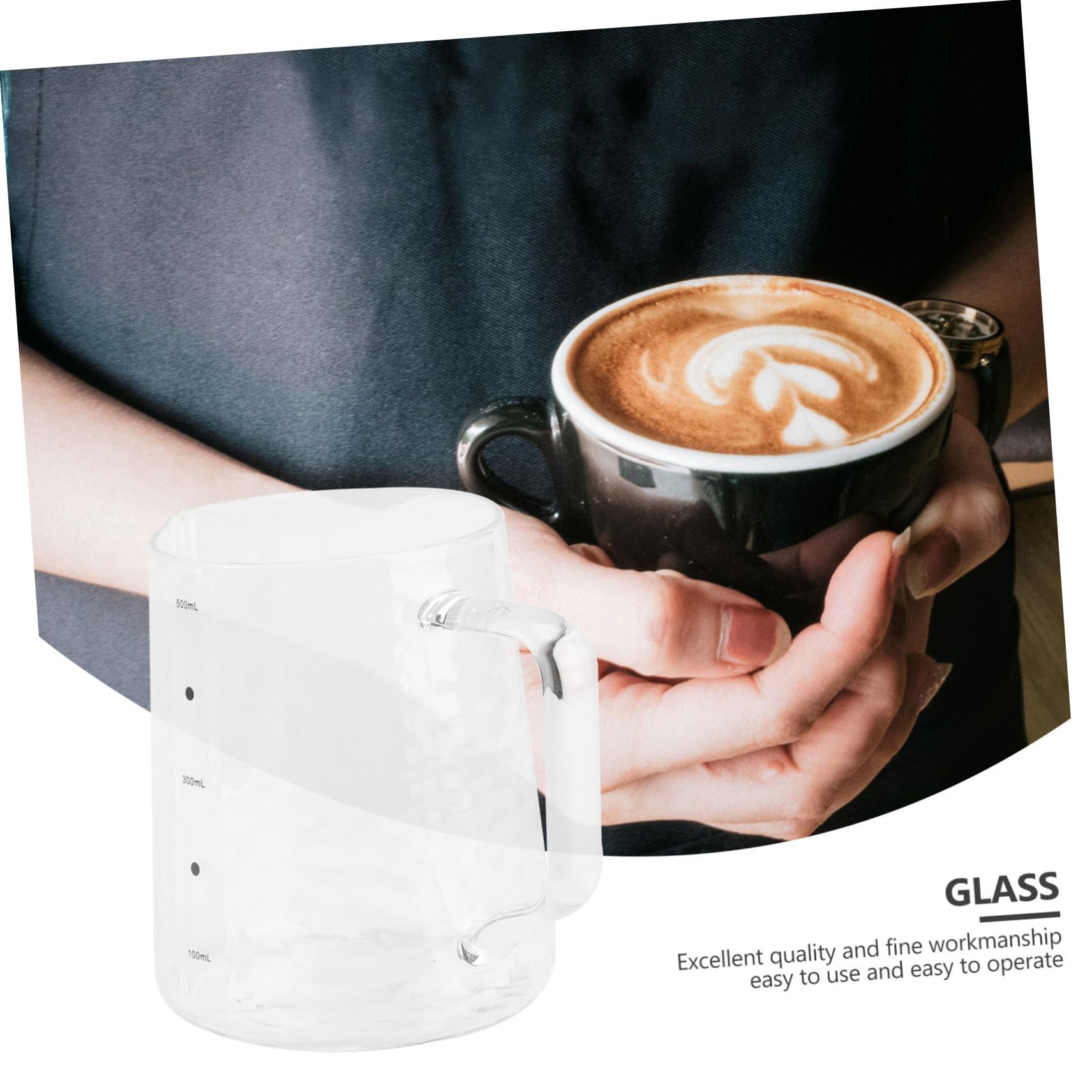 1pezzi Misurino in Vetro Da Tazza Da Caffè Con Bilancia Incorporata Per Misurare Liquidi Come o Latte Per Cucina e