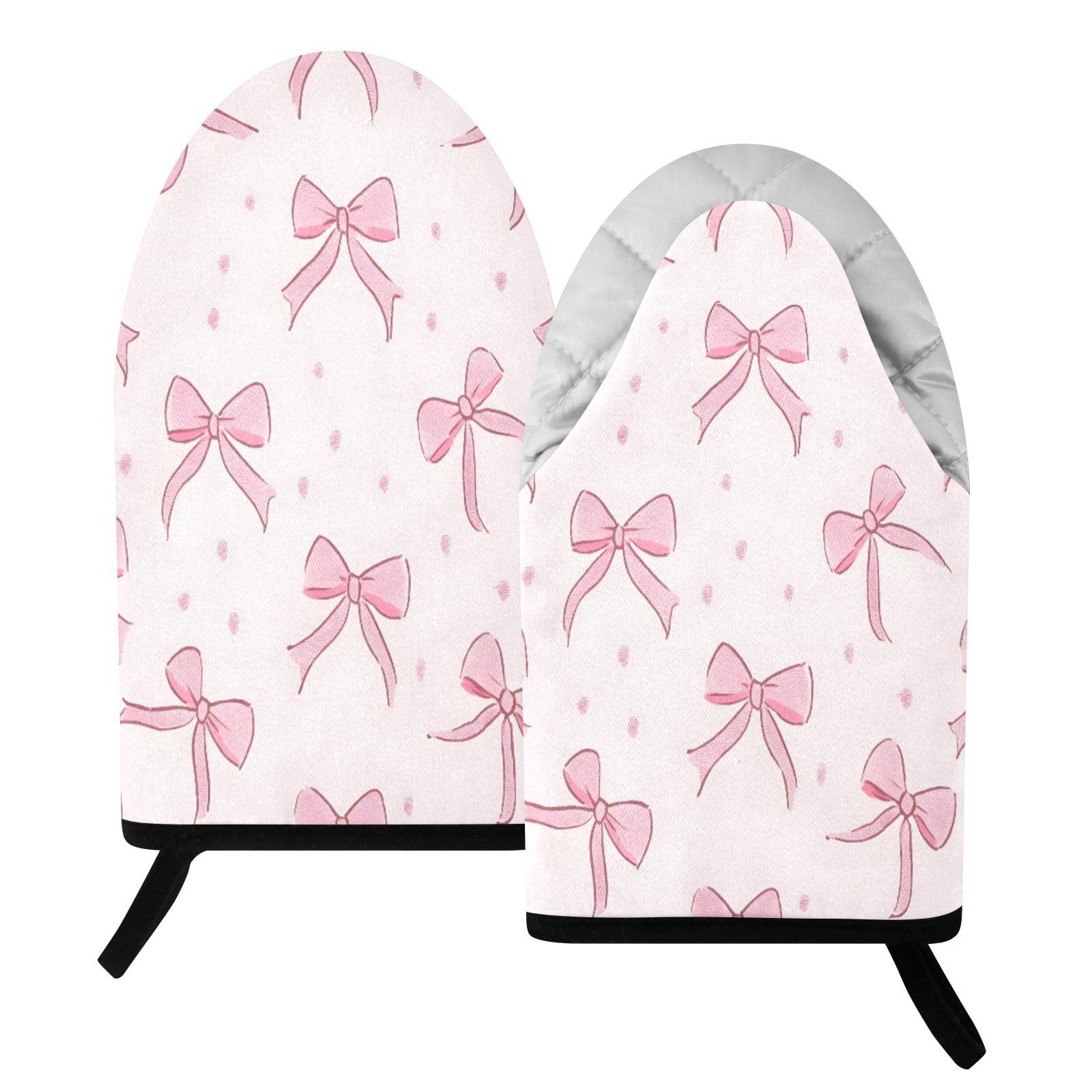 BURSTDDY Bows Oven Mitt,Heat Resistant Kitchen Mitts for Cooking