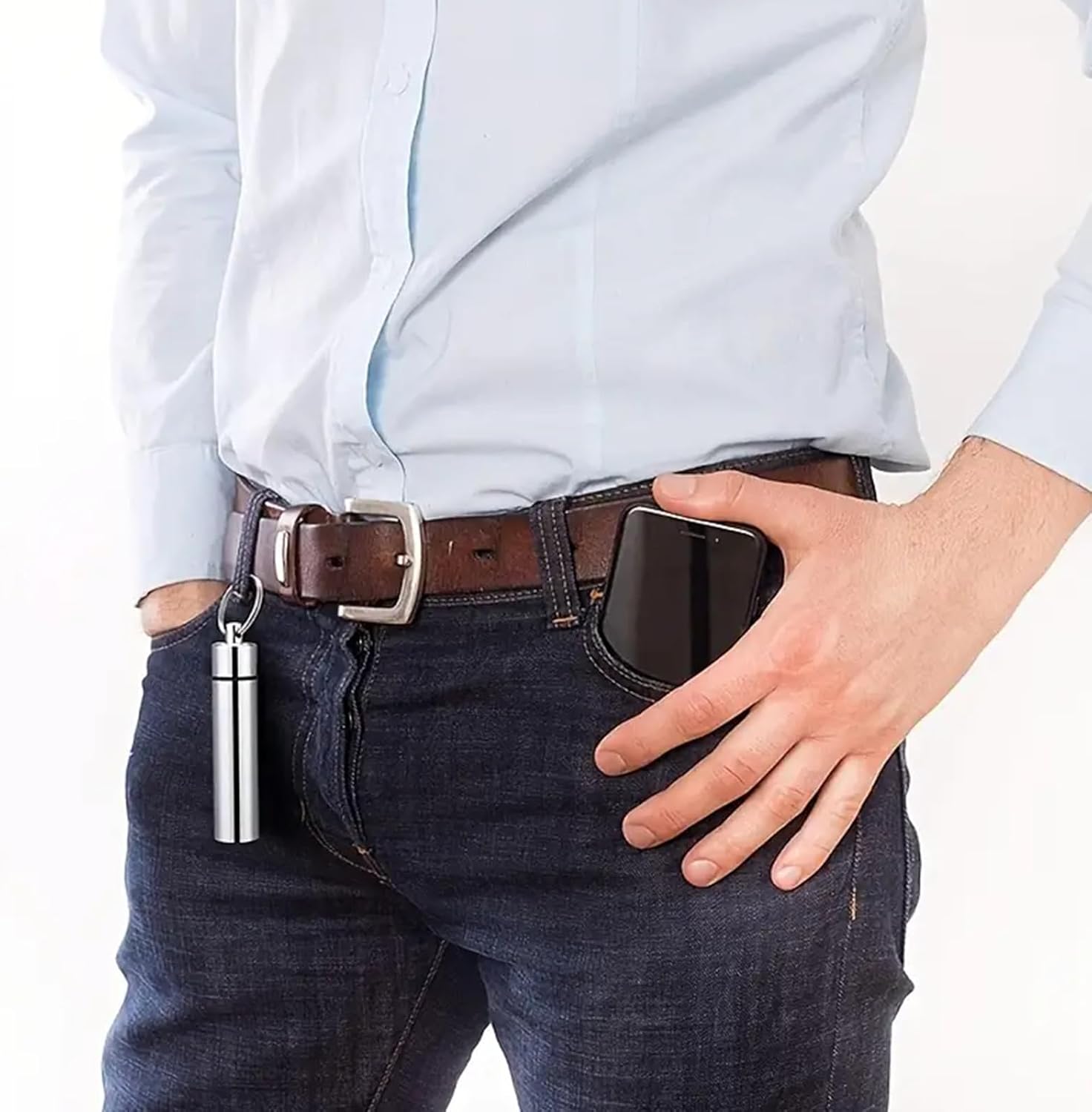 Stainless Steel Toothpick Holder Set – Portable Reusable Dental Picks with Keychain for Travel, Camping, Outdoor, and Oral Hygiene Cleaning Kit