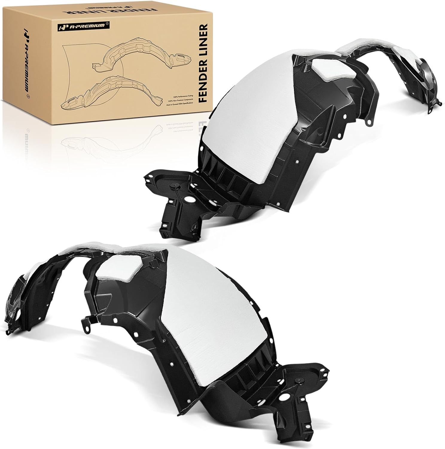 A-Premium Front Inner Fender Liners Set with Insulation Foam for Nissan Rogue