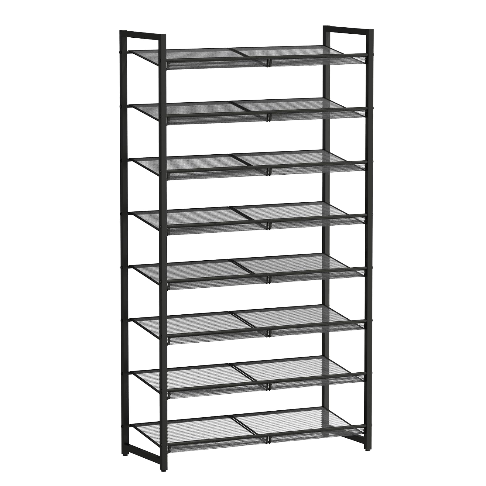 MILEFA Shoe Rack, 8-Tier Metal Shoe Organizer, Tall Shoe Rack for Closet,entryway,Garage, with Adjustable Flat or Angled Shelves, 32-40 Pairs,Shoes