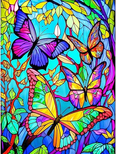 Stalente Kits de pintura de diamantes para adultos, kits de arte de diamantes 5D para principiantes, pintura de diamante redonda para decoración de