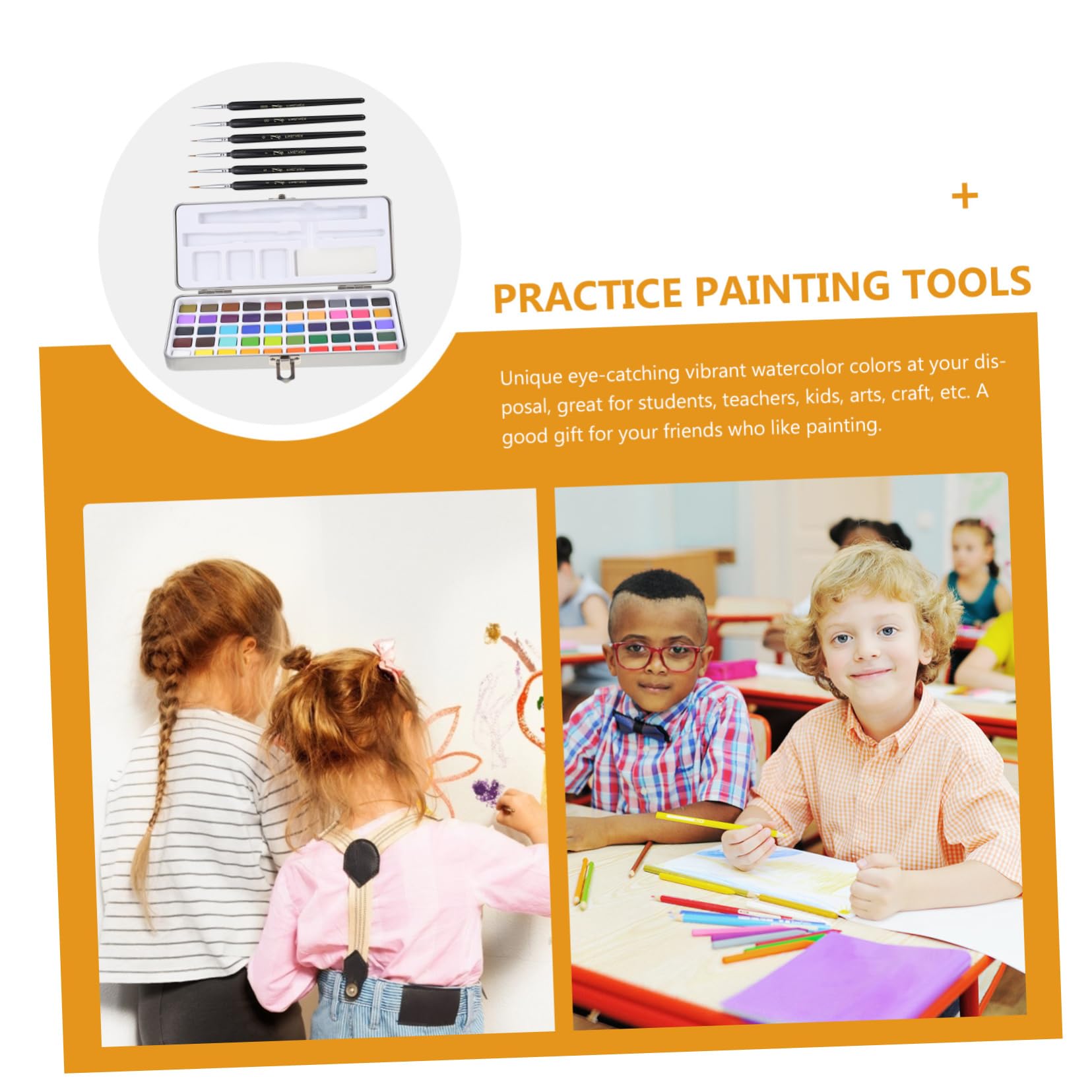 TEHAUX 2 Ensembles Set de Peinture Portable avec Pigments Solides Pinceaux Kit Complet pour Artistes Étudiants Outils de Peinture Colorés Une Boîte Pratique