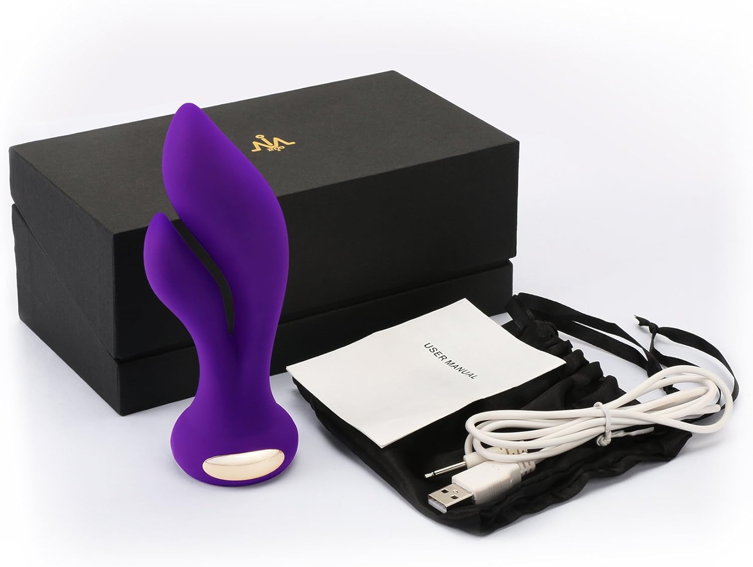 IMO Vibrating G-spot Rabbit Massager - Dual Motors Stimulation Vibrator - Quiet Yet Powerful - Rechargeable & Waterproof - Best for Women or Couples (Purple)