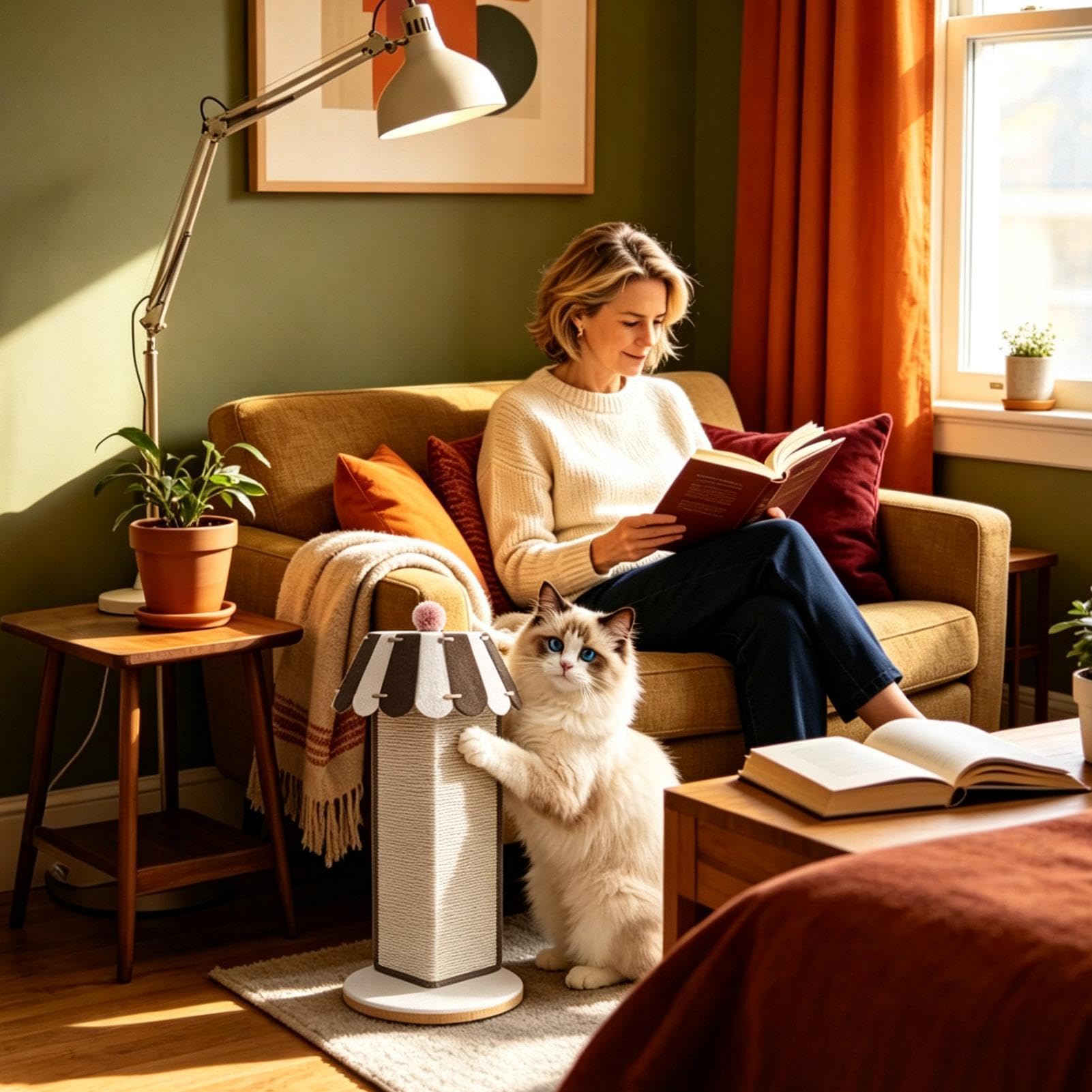 Postes rascadores para gatos de interiores Juguete Rascador Vertical De | Arañador De Esquina para en Interiores, Salón, Sofá y Rincón de