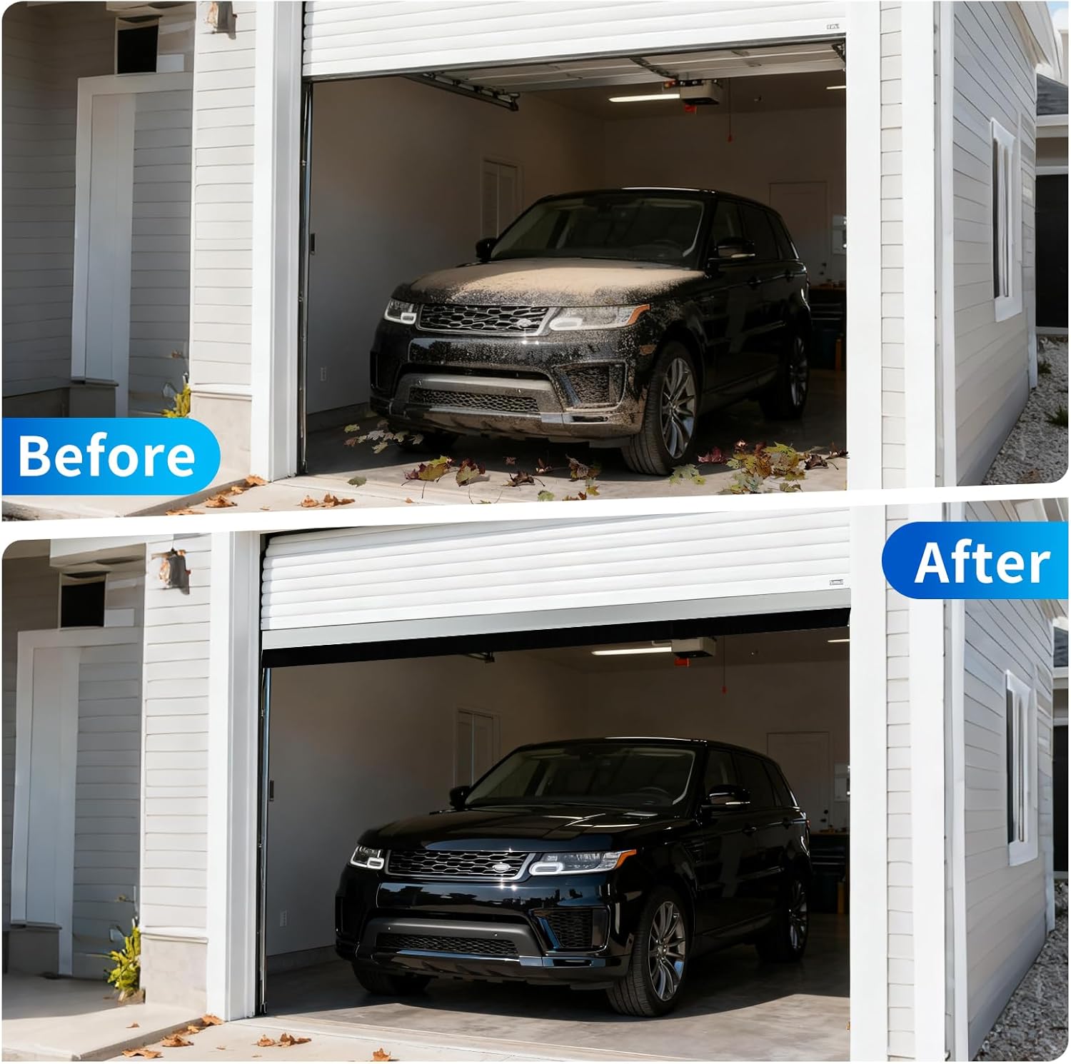 Universal Garage Door Seal Kit, 16.5ft – Plasticized Rubber with Pre-Drilled Aluminum Track & Brush, Weatherproof & Rodent-Proof Garage Door Bottom Seal
