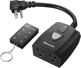 DEWENWILS Dusk to Dawn Dimmer, Outdoor Dimmer for String Light with Remote Dimmer Switch, 100FT Range, Compatible with Dimmable LED/Tungsten Bulbs, FCC Certified