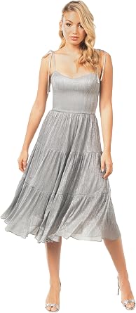 Dress The Population Womens Dream Fit and Flare Midi Dress