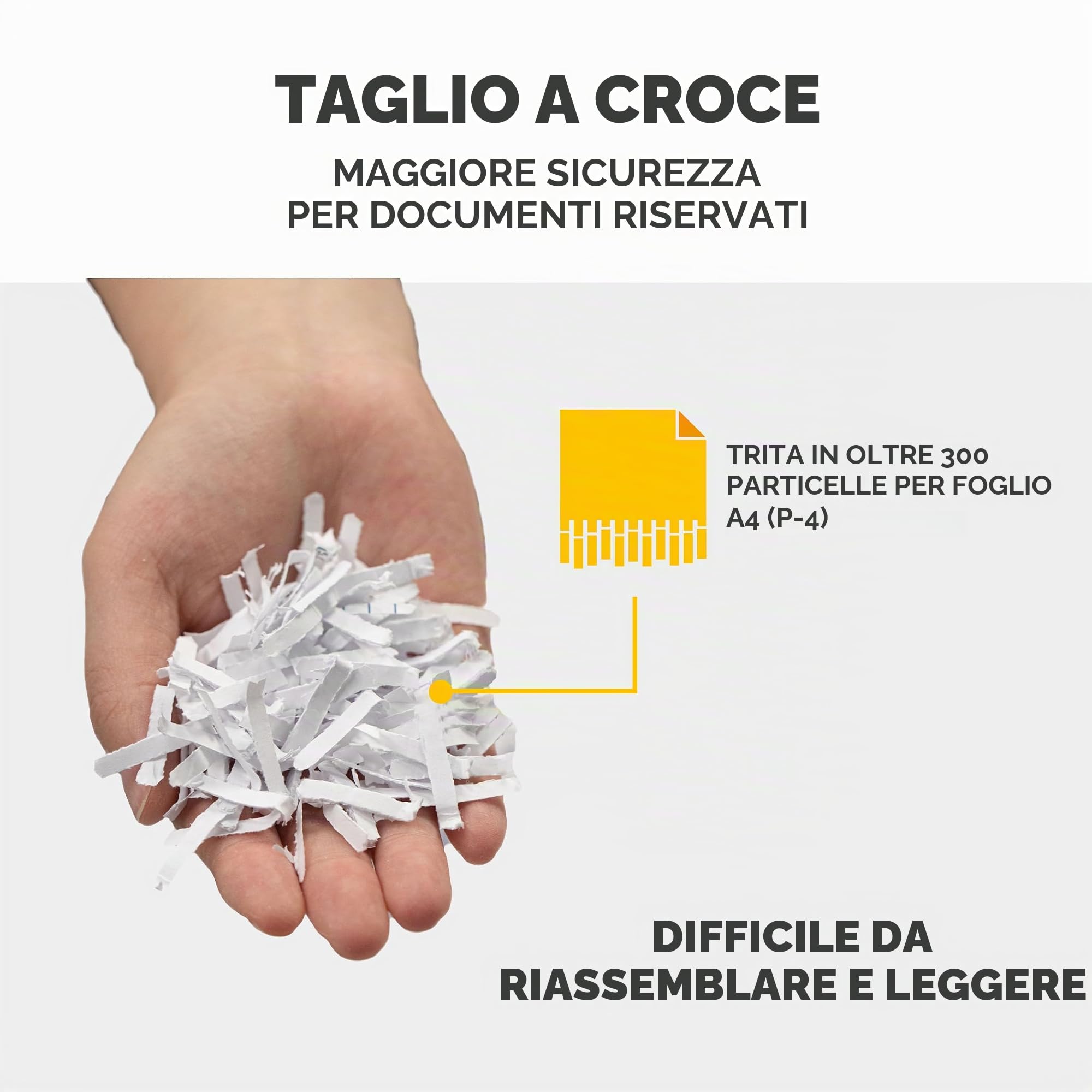 Fellowes Distruggidocumenti per uso domestico e ufficio, 12 fogli a taglio trasversale per uso deskside, FS-12C distruggi documenti da casa con cestino estraibile da 19 l, durata 20 minuti, alta