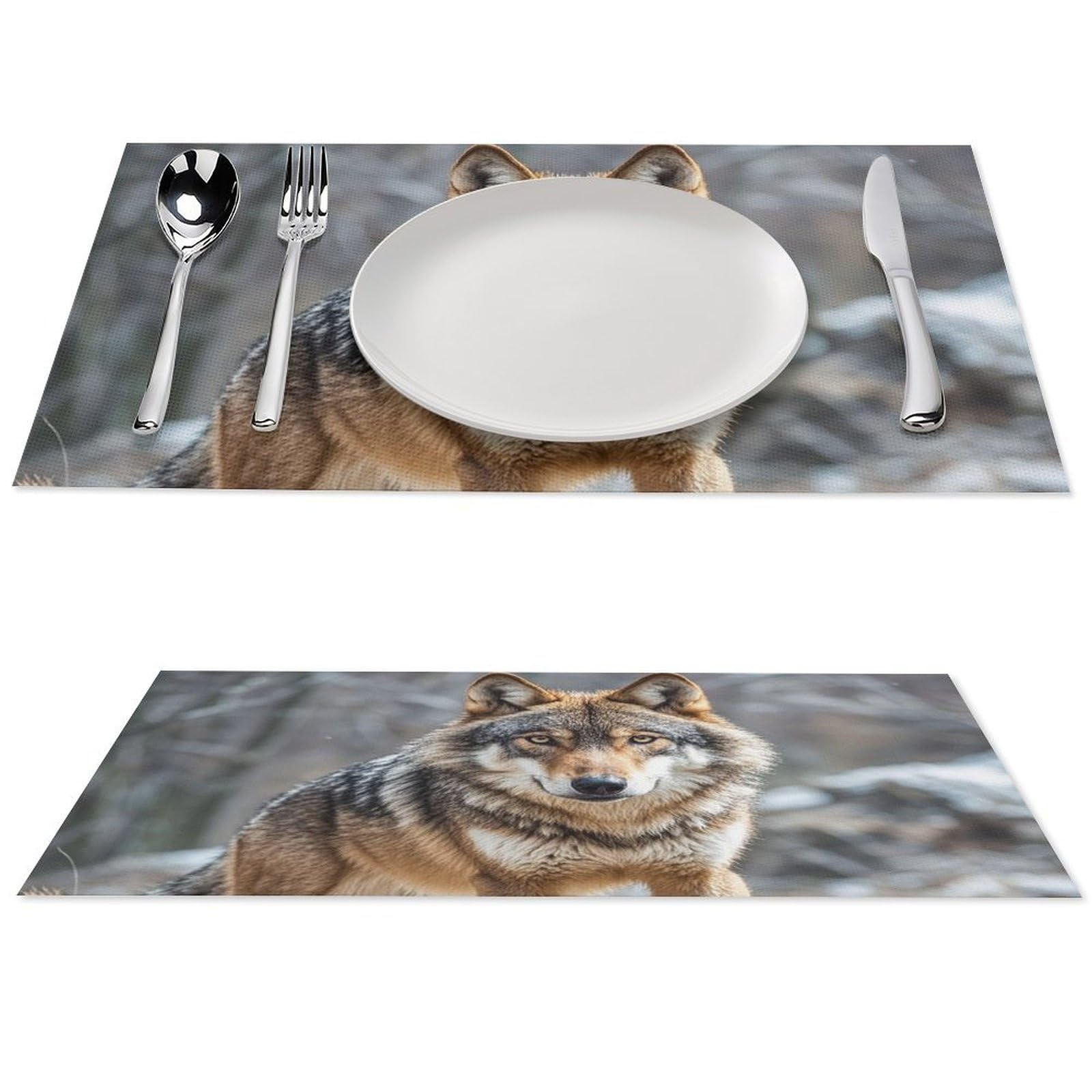 Sets de table loup en PVC (lot de 6) antidérapants pour cuisine