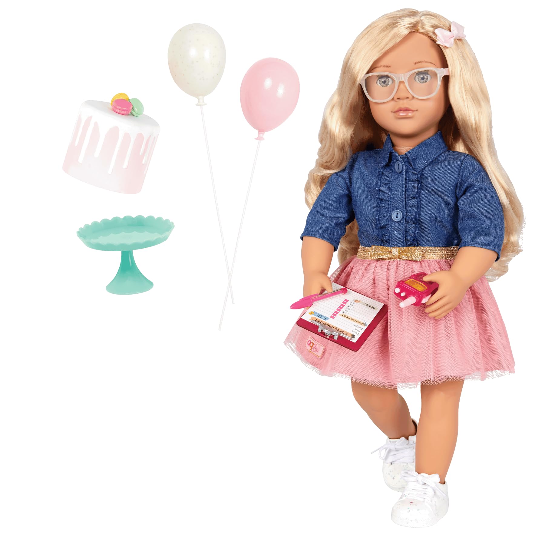 Our Generation Emmie Doll – 18-inch Fashion Doll, Faux Fur Vest, Cute Pink Headband, Unique Blue Eyes, Soft Girl Doll and Stylish Outfit for Ages 3+