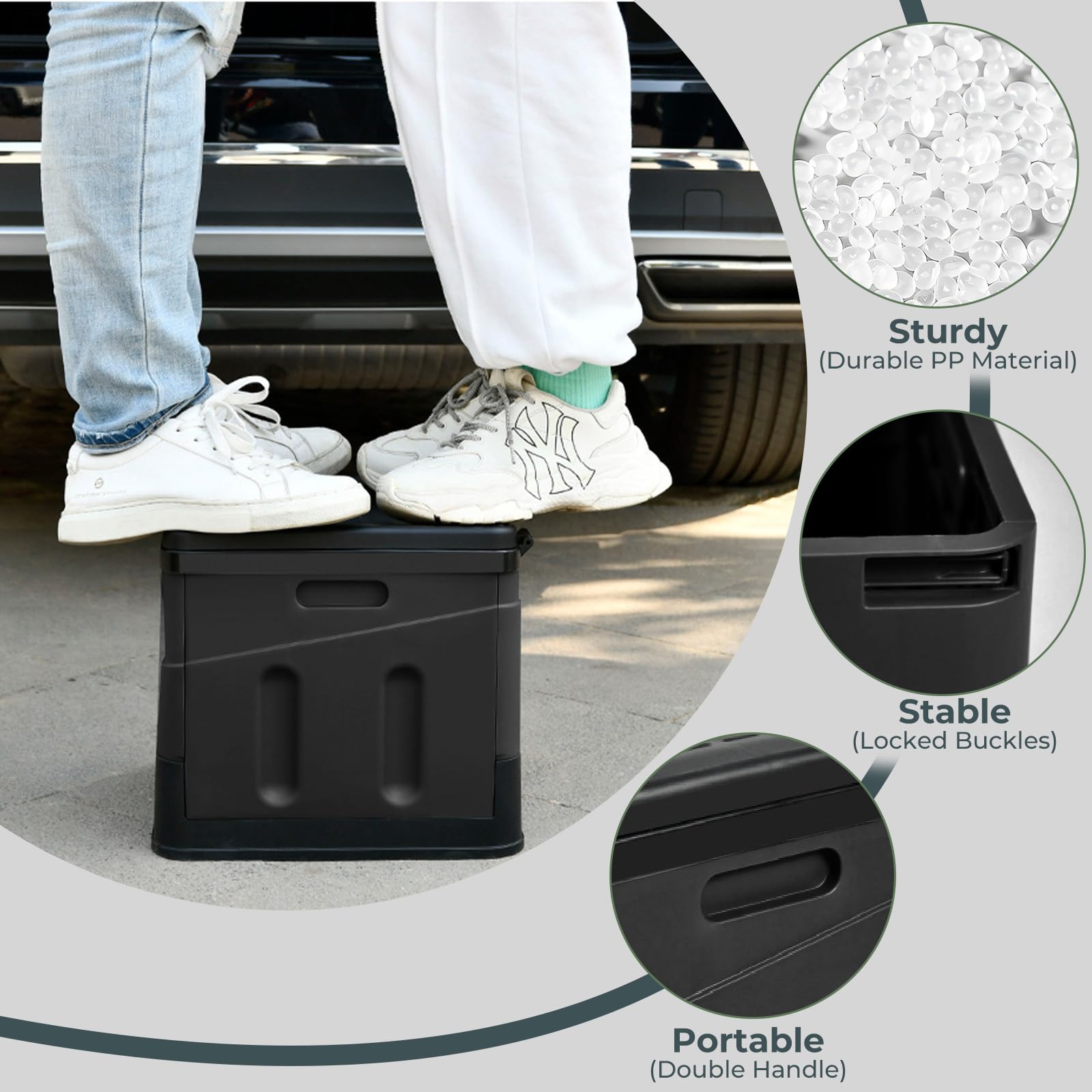 Tragbares Klapptoiletten-Set, 25 L Groß, Maximale Tragung 150KG, 24 Beutel Müllbeutel,Transporttasche, Toilettensitzpolster, Mobile Toilette für Camping, Wohnmobil,Wandern