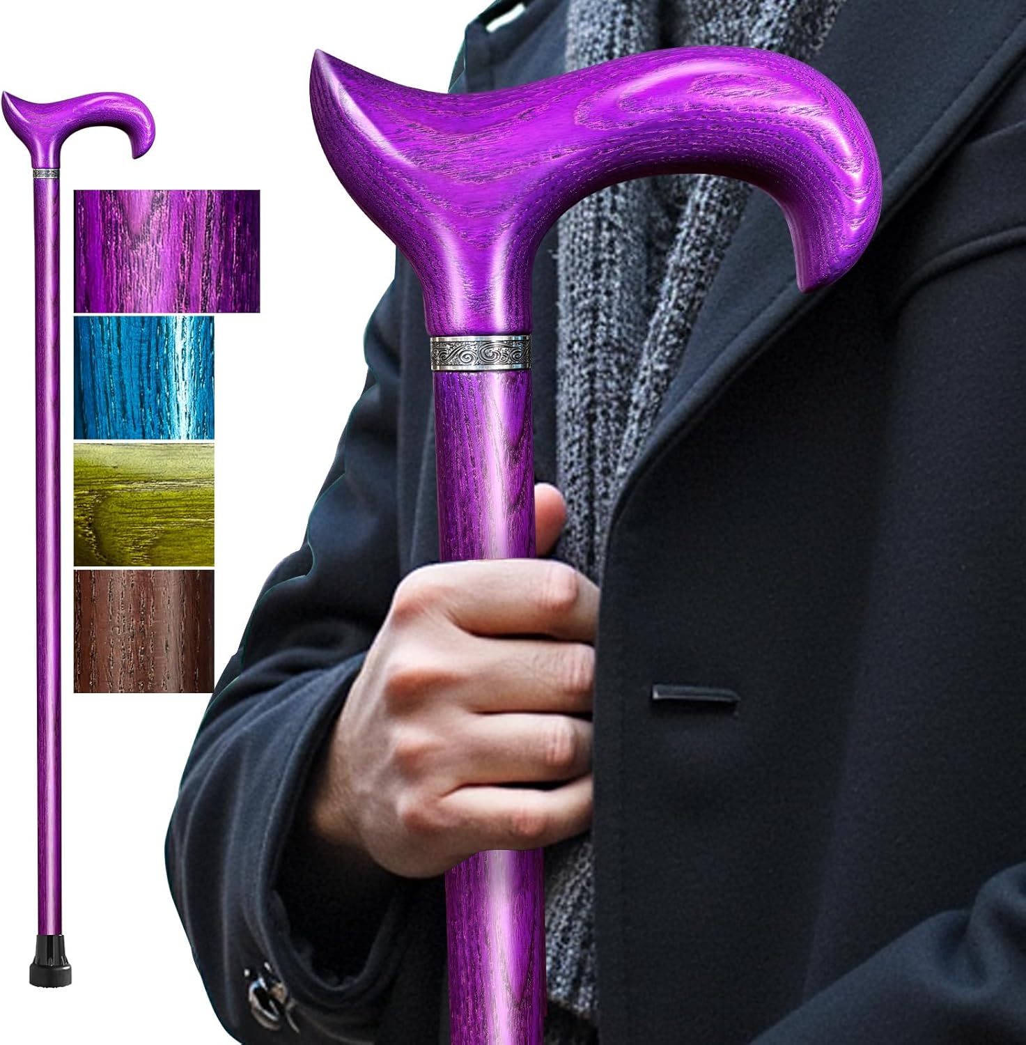 Walking Cane, Available in Multiple Inches Wooden Cane Support up to 300 Lbs, Suitable for Fancy Wooden Walking Cane for Men and Women with Extreme Demands