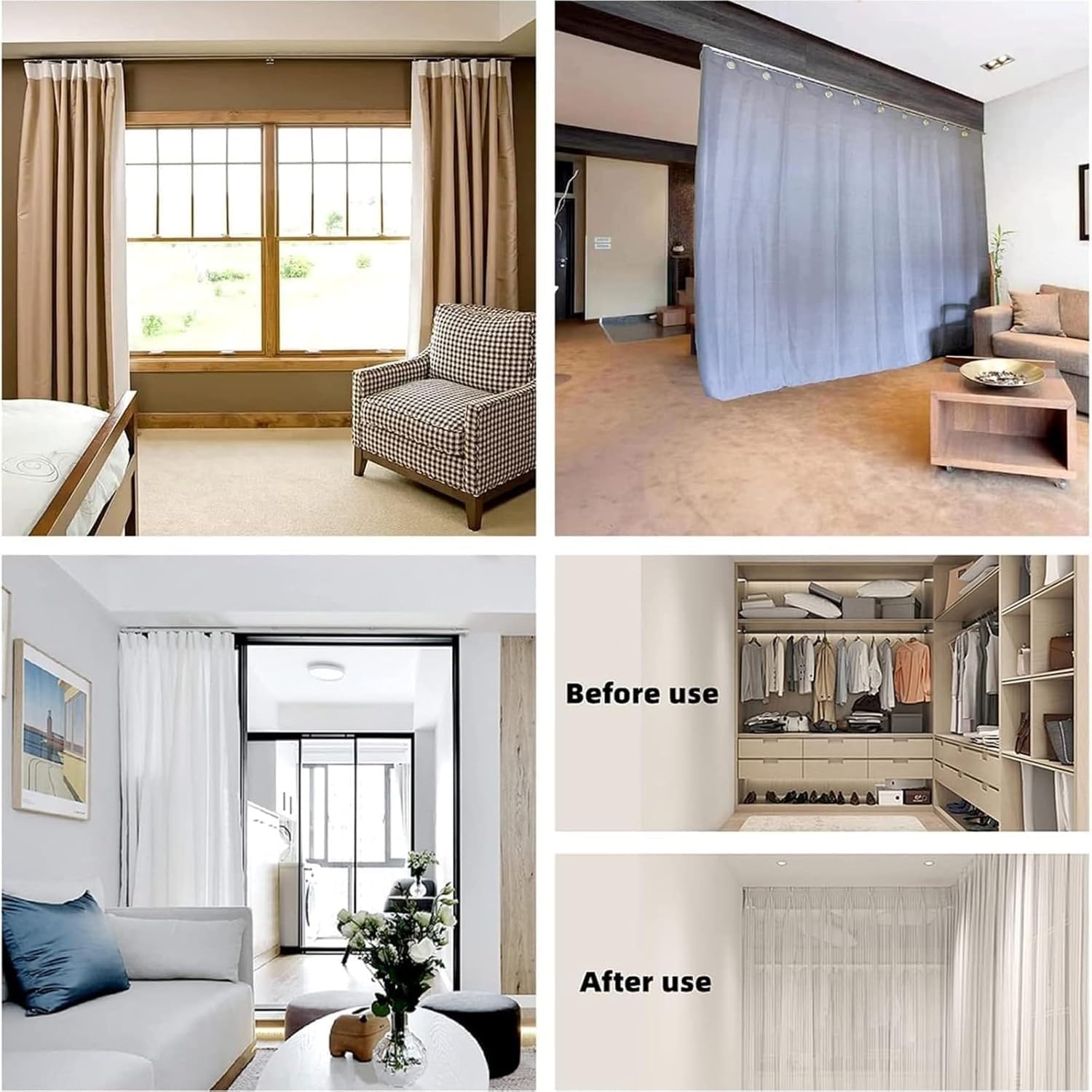 Ceiling/Wall Mount Aluminum Curtain Track System - Easy Install 380cm White Curtain Rail & Rod Holder for Home Décor, Versatile & Durable, Perfect for Living Room & Bedroom