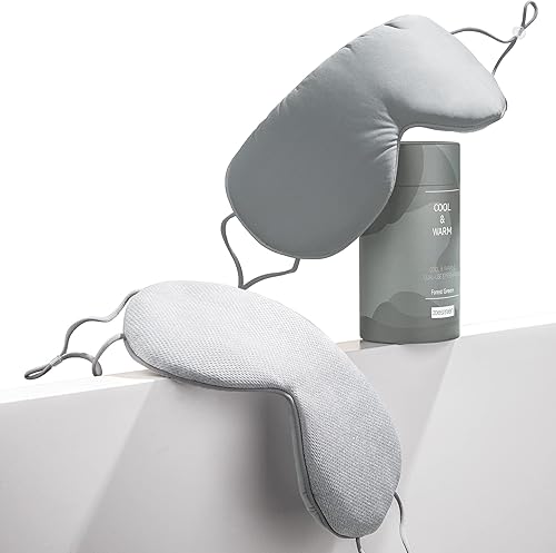 Miniatura 1 de ZOESMIEN - Máscaras para dormir para mujeres y hombres máscara de ojos de doble uso fresca y cálida con correa ajustable máscara de ojos de noche