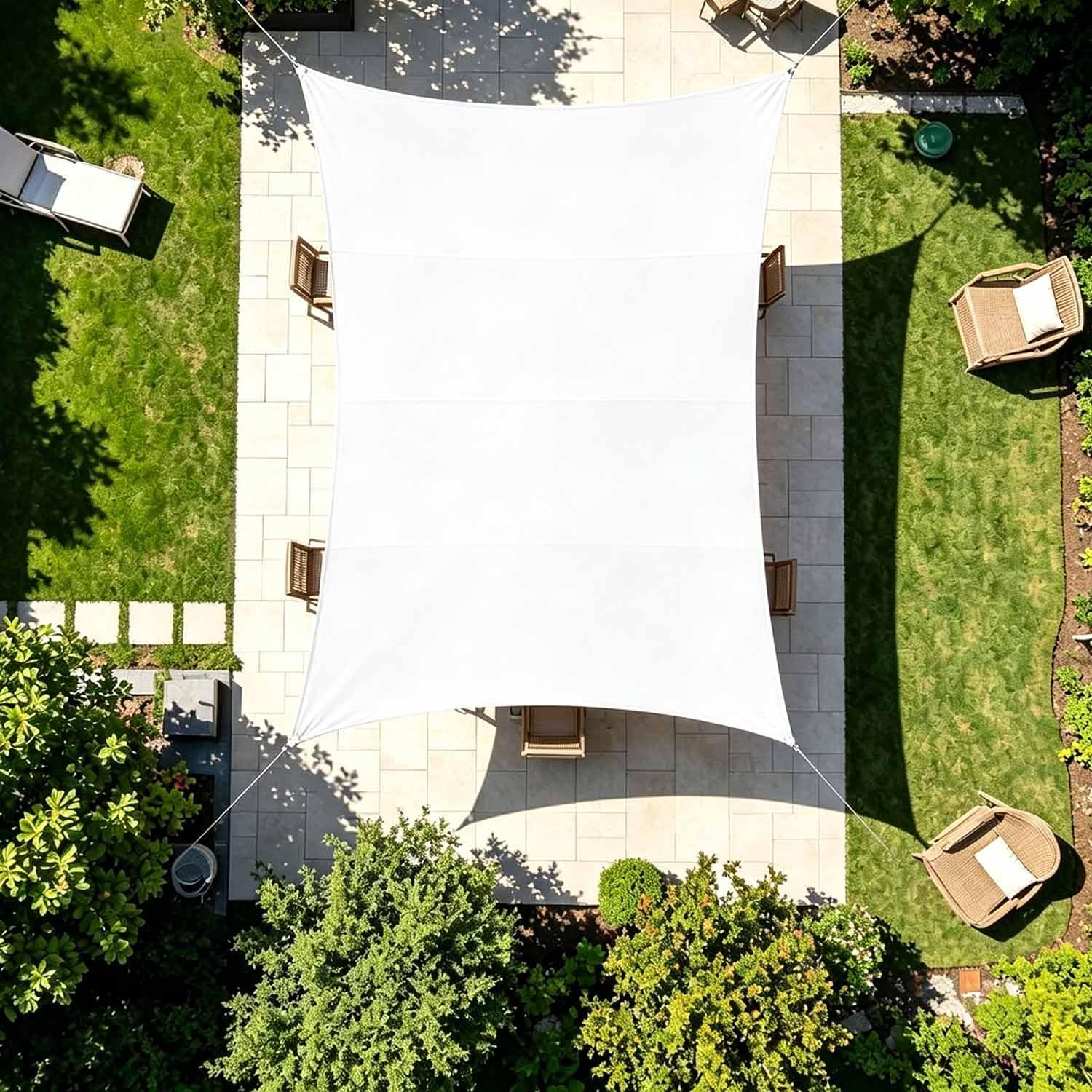 Voile d'ombrage imperméable et anti-UV pour une protection solaire extérieure