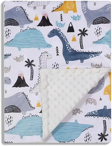 Donsonny Manta de bebé para niños y niñas, suave Minky con respaldo de doble capa de puntos, manta impresa de dibujos animados de 30 x 40 pulgadas Donsonny Manta de bebé para niños y niñas, suave Minky con respaldo de doble capa de puntos, manta impresa de dibujos animados de 30 x 40 pulgadas