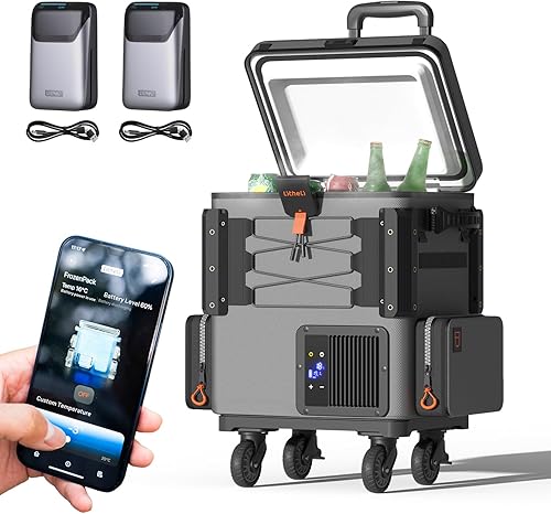 LiTHELi FrozenPack Wild 12V Car Refrigerator & Portable Electric Cooler, 20L21QT with 2 U20 Batteries, Backpack Design, -468 Travel Fridge Freezer