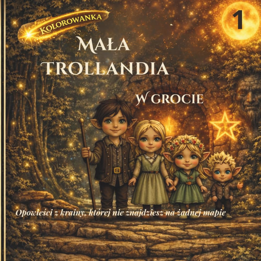 Mała Trollandia: W grocie: Kolorowanka dla dzieci (4–8 lat (Mała Trollandia – Kolorowanki)