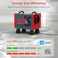 Vista 3 de Abestorm Deshumidificador de espacio de arrastre, 120 pinta controla deshumidificadores comerciales con manguera de drenaje para sótano