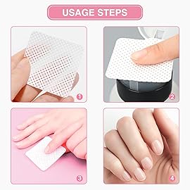BLUERISE Lint Free Nail Wipes Nail Polish Remover Pads Soft Absorbable Eyelash Extension Glue Cleaning Wipes White 1200pcs
