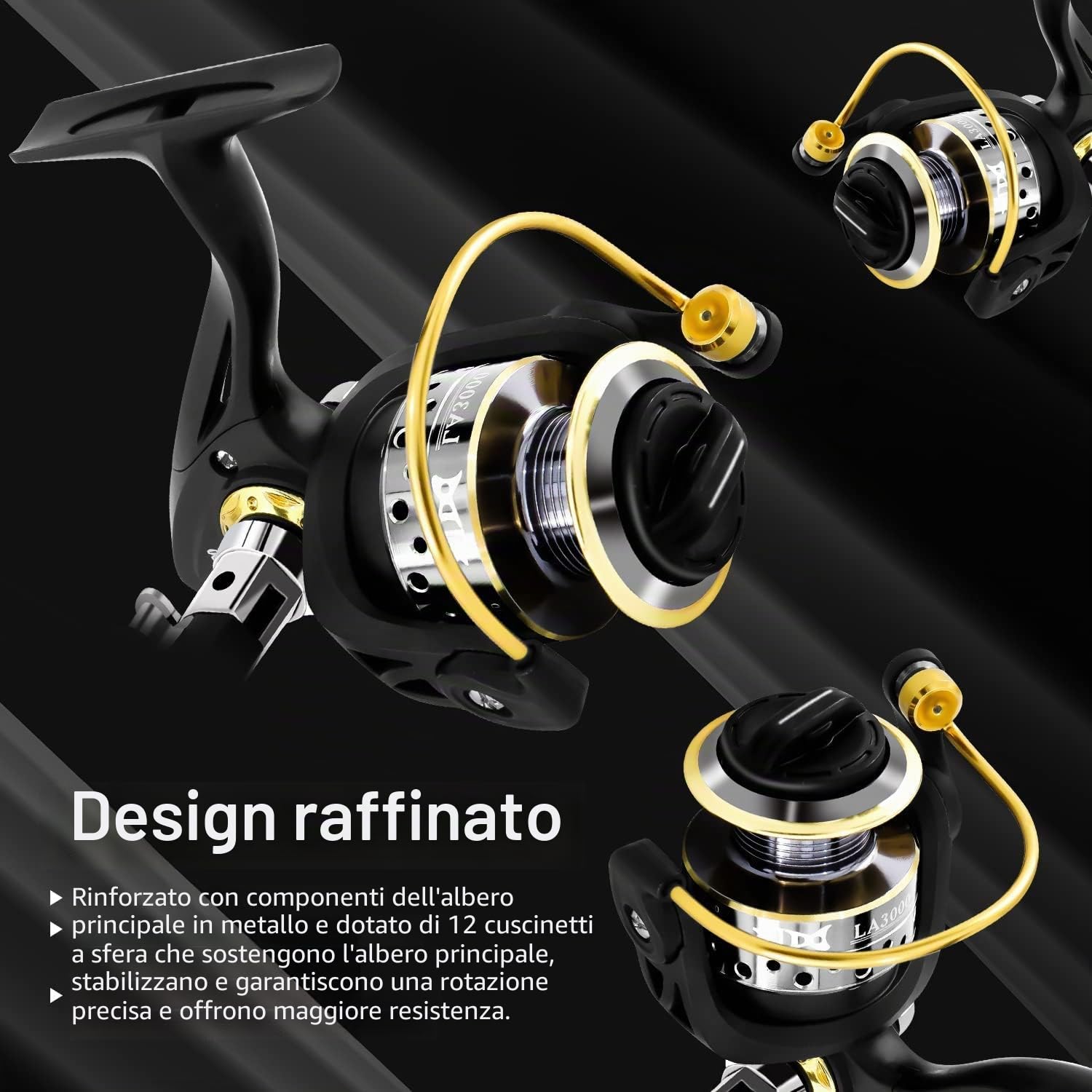 Set Combinato Canna Da Pesca Telescopica Mulinello Da Spinning 100% Carbonio Con Borsa Esche Per Mare Acqua Dolce Stagno Fiume