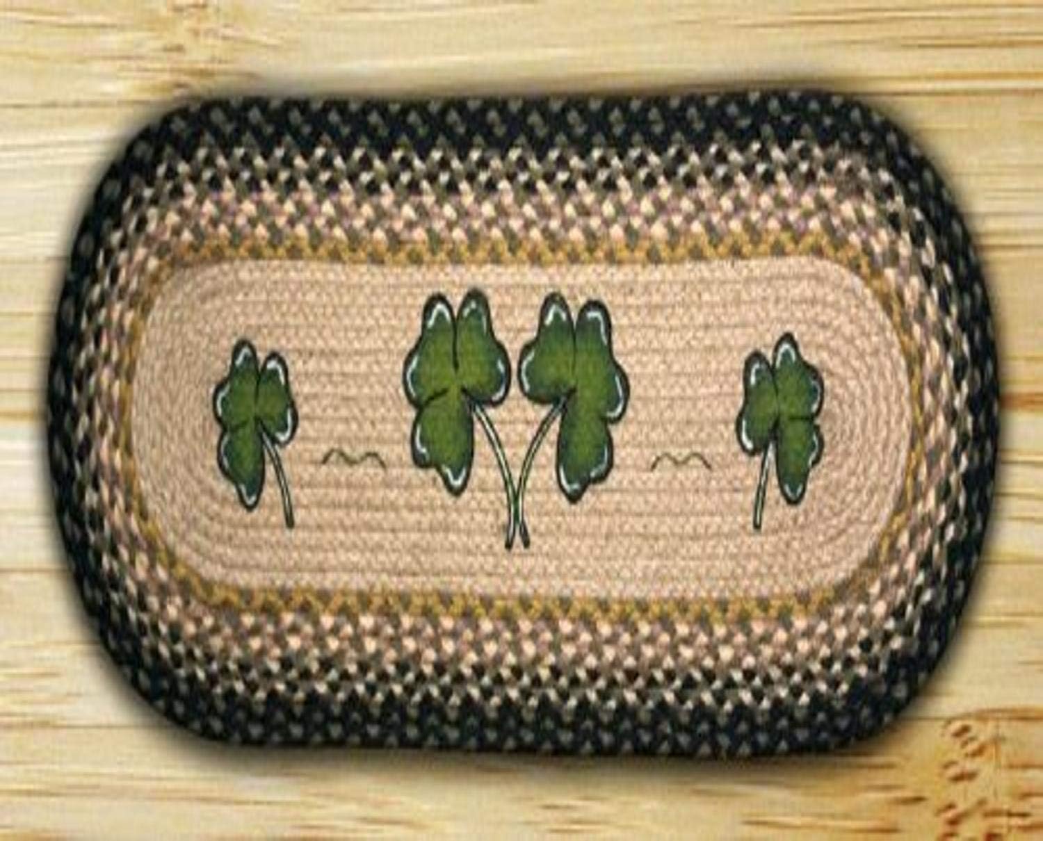 Earth Rugs Tablerunner, 13-Inch by 36-Inch, Shamrock