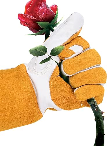 Miniatura 6 de Guantes de jardín gruesos de cuero largo,Guantes de rosas y cactus a prueba de espinas,Guantes de morder y arañar animales,Guantes de