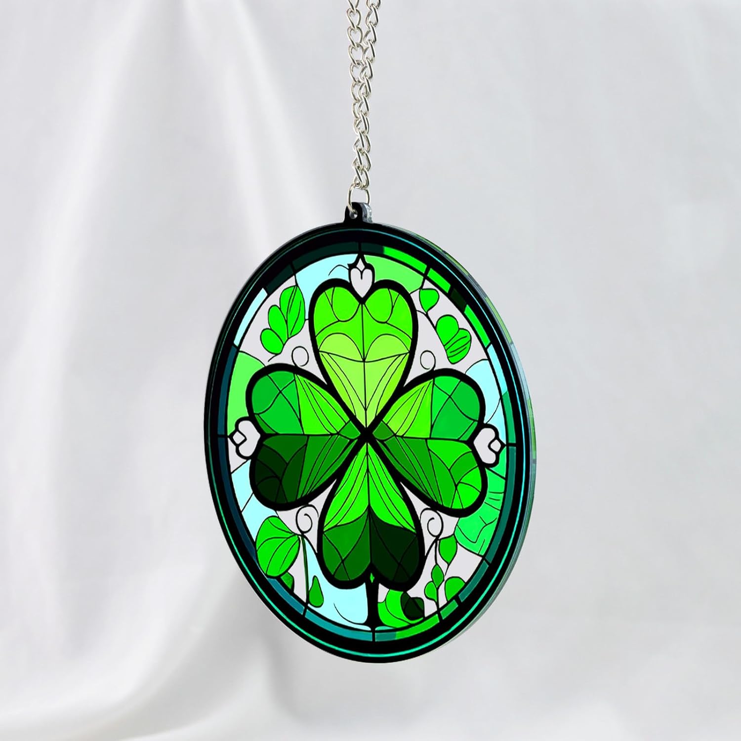 St Patricks Day Decorations Gifts Lucky 4 Leaf Clover Decorations Gifts for Family Friends Irish Gift for Women Men Acrylic Suncatchers for Windows Hanging Shamrock Ornaments - Image 3
