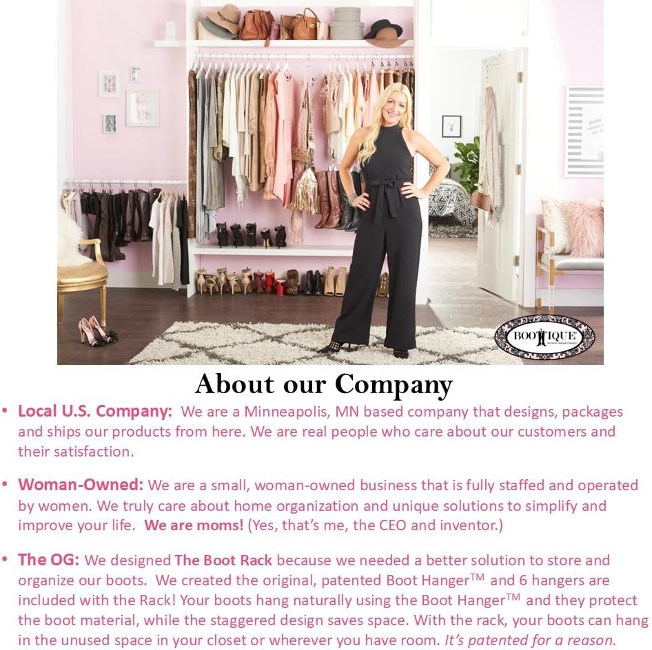 Miniatura 5 de Estante para botas, corto (35 pulgadas). Estantes para botas y ropa. Cabe en la mayoría de los armarios (Incluye 6 ganchos para botas)