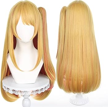 Amazon.co.jp: イエロー ロング ウィッグ アニメ コスプレ 変装 仮装
